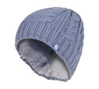 HEAT HOLDERS - Womens Thermal Fleece Lined Cable Knit Winter Beanie Hat 3.4 tog (One Size, Light Blue)