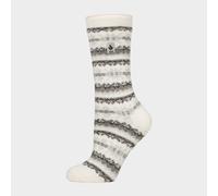 Heat Holders Women's Thermal Lite Patterned Socks, Cream 4-8