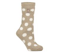 HEAT HOLDERS - Womens Thermal Socks, Thick Fluffy Winter Socks Size 4-7 | Warm Socks for Indoor & Outdoor Wear (UK, Numeric, 4, 7, Regular, Regular, Oat Spot)
