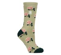 HEAT HOLDERS RHS The Royal Horticultural Society Women's Thermal Socks x RHS 1.6 TOG Lite, Warm, Fruit, Floral & Botanical Patterned, Gift for Gardeners, 1 Pair Size 4-8 Roses Sage 4-8