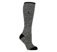 Heat Holders Womens Thermal Welly Socks | Long Knee High Thick Boot Socks - 4-8 UK - Black Twist