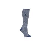 HEAT HOLDERS Womens Thermal Welly Socks Long Knee High Thick Brushed Inner Boot Socks (4-8, Denim Twist)