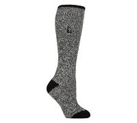 HEAT HOLDERS Womens Thermal Welly Socks Long Knee High Thick Brushed Inner Boot Socks (4-8, Black Twist)
