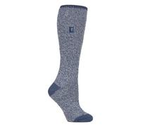 HEAT HOLDERS Womens Thermal Welly Socks Long Knee High Thick Brushed Inner Boot Socks (4-8, Denim Twist)