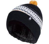 Heat Holders Women's Knitted Beanie Bobble Hat with Small Pom Pom in Black Heat Holders Black One Size