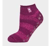 HEAT HOLDERS - Ladies Low Cut Ankle Slipper Socks with Non Slip Rubber Sole (4-7, Deep Fuchsia/Berry (Valencia))