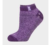 Heat Holders - Ladies Low Cut Ankle Slipper Socks with Non Slip Rubber Sole (4-7, Purple (Pisa))