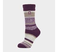 HEAT HOLDERS - Ladies Patterened Warm Winter Fleck Striped Twist Thermal Socks in 10 colours, size 4-8 UK 37-42 eur (Plum (Provence))