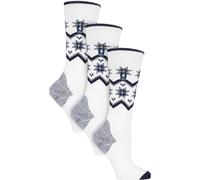 HEAT HOLDERS 3 Pair Multipack Ultra Lite Ladies Ski Socks Womens Funky Patterned Striped Knee High Socks (4-8, Cream Fairisle)