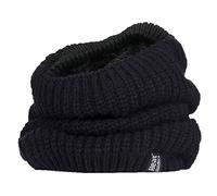 HEAT HOLDERS - Ladies Thick Winter Warm Fleece Lined Chunky Knit Thermal Neck Warmer (One Size, Black (Chunky))