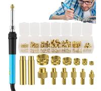 Heat Insert Tool - Threaded Brass Tip Installer, Soldering Iron Attachment Kit, Precision Embedding Solution | Thermal Rivet Setting Equipment for 3D Printing Repair Craft Applications