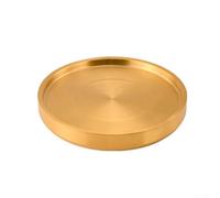 Heat Insulated 304 Stainless Steel Sashimi Ice Plate, For Serving Salmon, Sushi And Fresh Seafood, Thickened Design, Gold Or Steel Colour(gold-24CM)