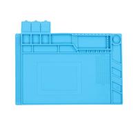 Heat Insulating Silicone Pad, Multifunctional Welding Mat for PCB Electronic Maintenance, High Temperature Resistant with Built - in Ruler and Accessory Slots for Tech Repair Work