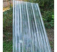 Heat-Insulating Tiles,Clear Roof Sheet, 1.5mm Transparent FRP Corrugated Roof and Wall Panel Multiple Sizes Pack of 3-20 Pcs(3 Pcs,0.9x1.4m/35x55in)