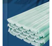 Heat-Insulating Tiles,Clear Roof Sheet, FRP Corrugated Daylight Roof Panels 2mm Transparent Multiple Sizes Pack of 3-15(10 Pcs,0.9x1m/35x39in)
