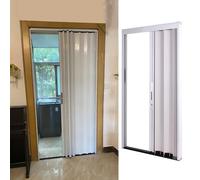 Heat Insulation Accordion Door with Lock 20-60in Sliding Folding Interior Doors for Doorway Bathroom Pantry & Closet - Large Opening (37x96in)