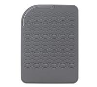 Heat Insulation Silicone Mat Corrugated Pattern Anti Skid Flexible High Temperature Resistant Mat (Grey)