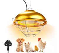 Heat Lamp for Chickens, 160 & 350W Chicken Brooder Heater, Coop Heater with High Low Switich, Carbon Fibre Heating Lamp for Chicks, Hanging Poultry Heat Lamp