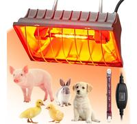 Heat Lamp for Chickens Chicks, 175W Brooder Heater Lamp for Chicks Ducks, Adjustable Hanging Height & Anti-Fall Waterproof Cover for Winter Livestock Pet