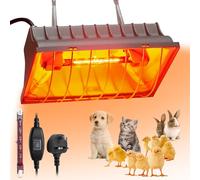 Heat Lamp for Chicks, 175W Brooder Heater with High/Low Switch, Infrared Heat Lamp with Adjustable Hanging Height for Poultry, Reptiles, Pets