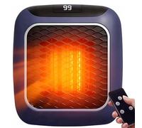 Heat Me Pro, Mini Portable Electric Space Heaters with with Remote Control, 12 Hour Timing and Two Fan Speed Settings, Temperature Adjustment: 15-32 Degrees, for Offices, Homes, and Dormitories blue