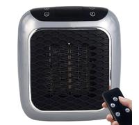 Heat Me Pro, Mini Portable Electric Space Heaters with with Remote Control, 12 Hour Timing and Two Fan Speed Settings, Temperature Adjustment: 15-32 Degrees, for Offices, Homes, and Dormitories gray