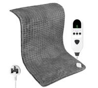 Heat Pad, Electric Heating Pad with 9 Temperature Levels & 4 Time Settings | Fast Heating Technology, Machine Washable for Back, Neck, Shoulder, Belly & Period Pain Relief (Grey, 30 x 60cm)