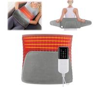 Heat Pad for Back Pain Relief, 2 in1 Electric Back Heating Pad with Pocket for Period Cramps, 49"X12" Heating Pad Wrap with 10 Temperatures and 4 Gears Timing for Abdominal Neck Shoulder