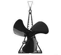Heat Powered 3 Blade Fan for Wood Log Burners, Distributes Warm Air from Wood Burning Stoves to Improve Room Comfort (Black)