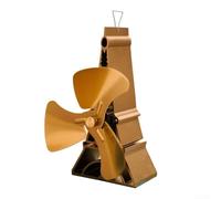 Heat Powered 3 Blade Fan for Wood Log Burners, Distributes Warm Air from Wood Burning Stoves to Improve Room Comfort (Gold)