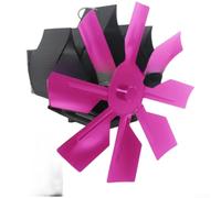 Heat Powered Circulating Fan For Wood Stove Wall Mount No Electrical Wiring Ultra Quiet Under 35dB Anodized Aluminum Airflow Up To 203 CFM Easy Clamp Installation Black for Red Gol(Rose Red)