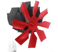 Heat Powered Circulating Fan For Wood Stove Wall Mount No Electrical Wiring Ultra Quiet Under 35dB Anodized Aluminum Airflow Up To 203 CFM Easy Clamp Installation Black for Red Gol(Red)