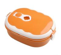Heat Preservation Lunch Box for Students and Professionals, Portable Thermal Food Container with Stainless Steel Interior and Food Safe Plastic Case 900ml (Orange)