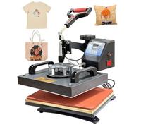 Heat Press, 30x25cm Heat Press Machine, Multifunctional Sublimation Transfer Printer Fast Heat-up, Digital Precise Temperature Control, Vinyl Mini Heat Press for T-Shirts Bags Garments Mats,1000W
