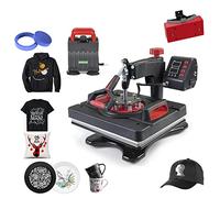Heat Press 5 in 1 29x38cm/12x15" Digital Heat Press Machine 360° Swing Away Sublimation Heat Press Transfer Machine T-shirt Hat Cap Mug Plate for Heat Transfer Projects