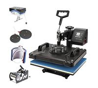 Heat Press, 6 in 1 Heat Press Machine 29x38cm / 12x15inch 360° Swing Away Digital T-Shirt Press Machine, Multifunctional Heat Transfer Sublimation Combo for T-Shirt Mug Hat Plate Cap