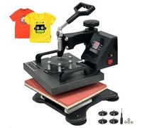Heat Press Machine 1000W, 30×25 cm Heat Press with Digital Control, 360 Degree Swivel Heat Press Machine Multipurpose T-Shirt Press Machine with Dual Heating Tubes for T-Shirt Pillows Mouse Pads Tote