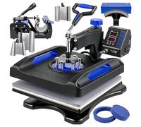 Heat Press Machine, 5 in 1 Digital T Shirt Transfer Sublimation Machine, 15x15 Inch 360 Swing Away Industrial Heat Press for Clothes Caps Mouse Pad Tote Bag DIY
