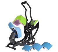 Heat Press Machine for Sublimation Printing on Caps and Pillows with LCD Screen, Curved Plate, and Digital Swing Away Design