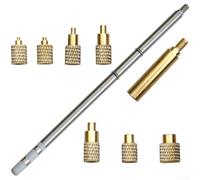 Heat Press Nut Pressure Head With Internal Thread Design And T12 Hot Soldering Iron Tip For Workshop Plastic Assembly Silver(A)