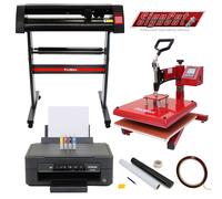 28 Inch Vinyl Cutter Printer Sublimation Heat Press Swing Machine w/Weeding Pack