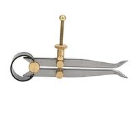 Heat Quenched Spring Divider, Carbon Steel Brass Inside Spring Caliper for Scribing, Fine Ground Precision Tool with Stable Flat Legs for Mechanical and Leather Work (100MM)