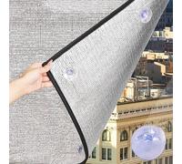 Heat Reflective Window Film - Sunroom Insulation Aluminum Foil Tint with Suction Cups Blackout Sun Protection Anti-Glare & Heat Reduction Easy Install (150x200)
