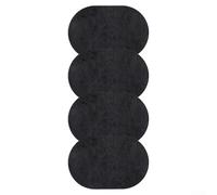 Heat Resistant and Waterproof Oval PU Leather Placemats 4 Pack with Reversible Floral Designs (Black)