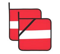 Heat Resistant Austrian flag Print Potholders Set â€“ Anti-Scalding Hot Pads for Baking, Grilling, BBQ, and Kitchen Use