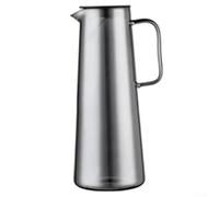 Heat Resistant Borosilicate Glass Carafe with Lid, stainless steel lid with silicone ring, dual filter hole options, for serving water, For Lemonade, tea, and other beverages (D)