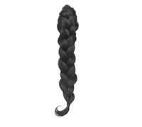Heat-Resistant Braiding Ponytail,Accessory Synthetic Braid Wig Mini Claw Clip,for Daily Use Hair Extension for Daily Use(Naturally Black)