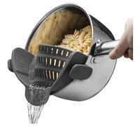 Heat Resistant Clip On Silicone Food Snap Strainers for Rice Colander Kitchen Gadgets Drainer for Pasta, Spaghetti, Ground Beef, Universal Fit All Pots Bowls
