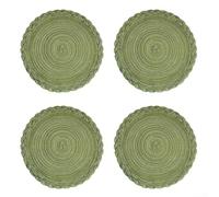 Heat resistant coasters set of 4 for dining and For kitchen tables, providing protection and enhancing table aesthetics with a round shape (Seaweed Green)