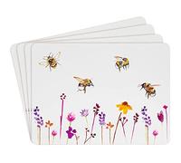 Heat Resistant Cork Back Table Place Mats Set of 4 Pretty Water Colour Busy Bees Design by Jennifer Rose Gallery